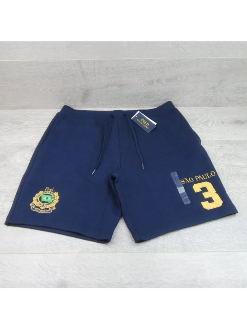 Polo Ralph Lauren Sao Paulo Crest Flag Shorts Men's Size Large Blue NEW